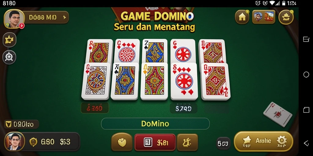 Antarmuka utama game Domino 8180 yang menarik dan intuitif.