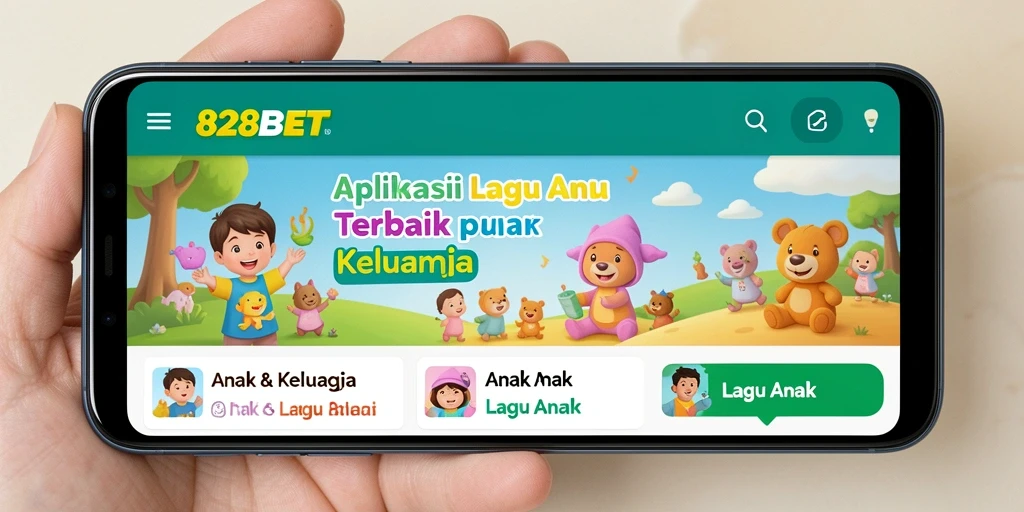 Antarmuka aplikasi 828BET yang menarik dan penuh warna untuk anak-anak.