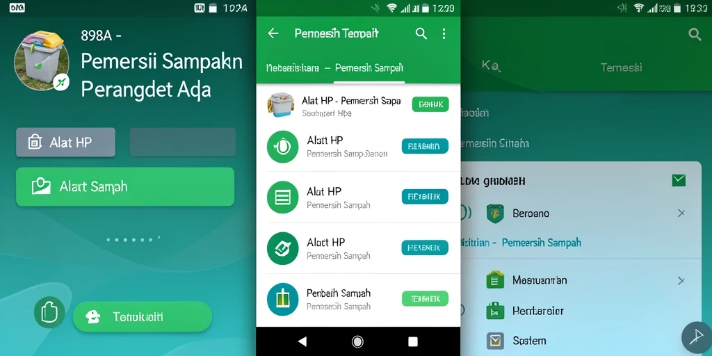 Tampilan antarmuka aplikasi Pembersih Sampah 898A yang user-friendly.