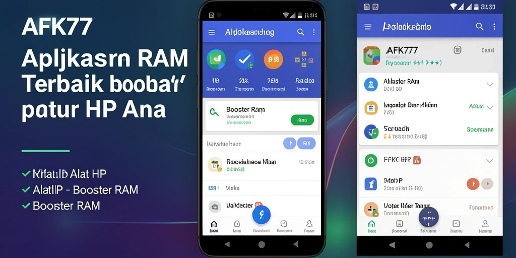 Antarmuka AFK77 menampilkan proses pembersihan RAM dengan jelas.