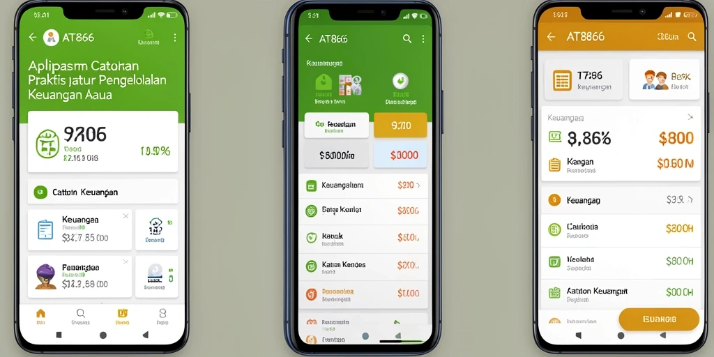 Screenshot utama AT866 menampilkan antarmuka Catatan Keuangan yang efisien.