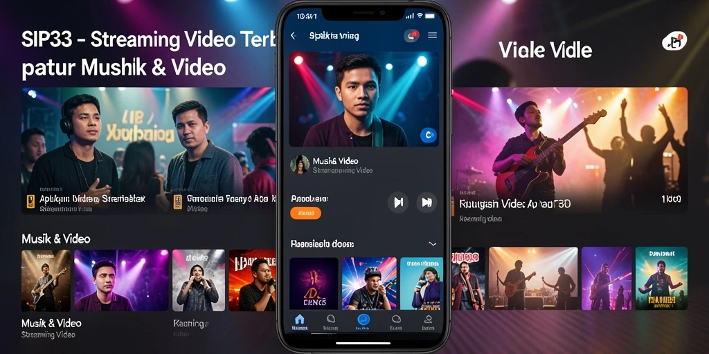 Antarmuka SIP33 menampilkan berbagai pilihan video musik dan acara secara menarik.